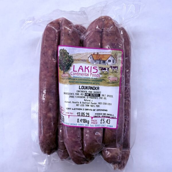 LOUKANIKA CONTINENTAL PORK SAUSAGES 0.418kg