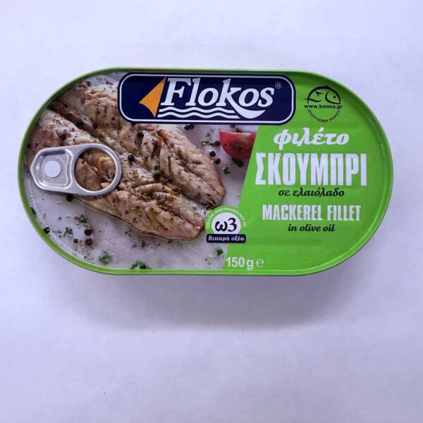Flokos Mackerel fillets in o/oil ( 150gr)