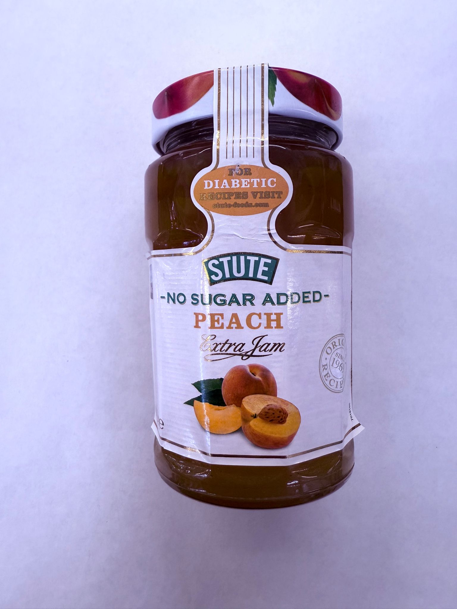 WhatsApp Image 2025-05-04 at 20.08.58 (1) Stute Diab. Peach jam (430gr) - Image 1